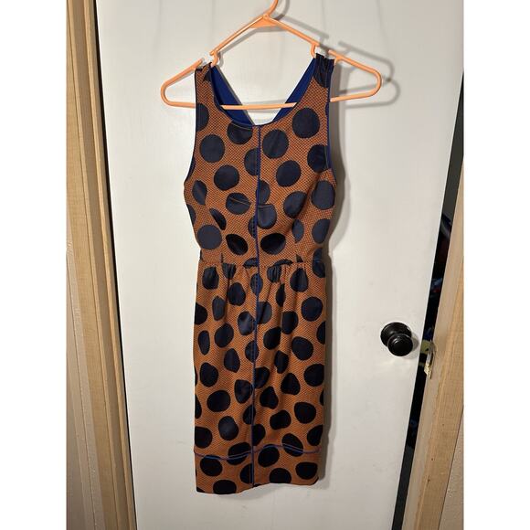 Anthropologie Maeve - Rokin Polka Dot Blue Crisscross Back Casual Dress sz 0 - Picture 10 of 13